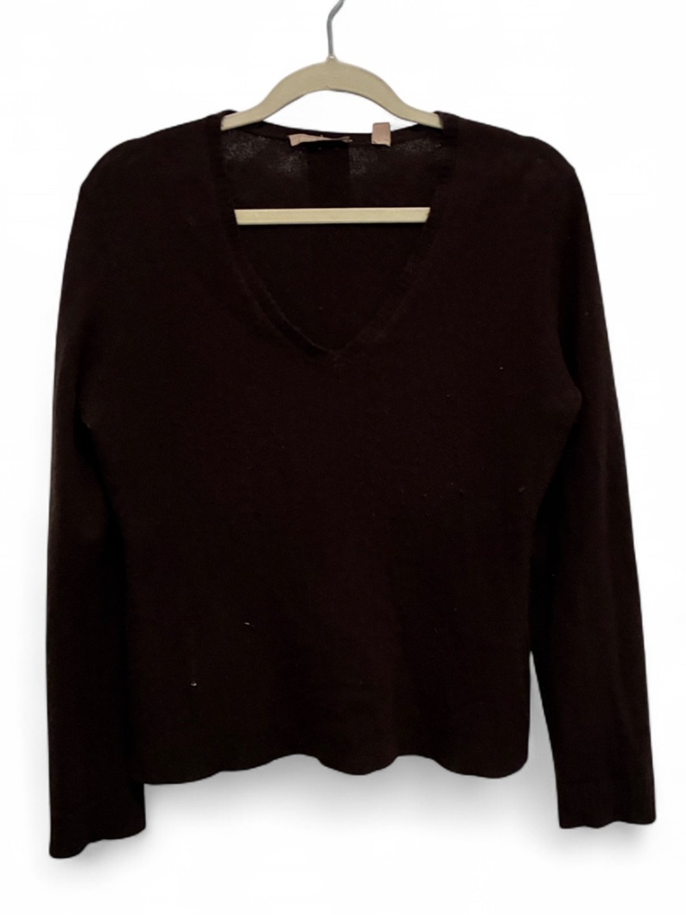 Cashmere Addiction 100% Cashmere V-Neck Brown Sweater